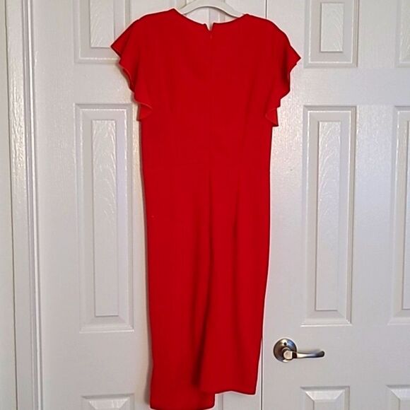 💲1️⃣0️⃣ Bundled ✔️Women's Work Wear True Red Ruffle Detail Dress sz XL - Picture 5 of 8